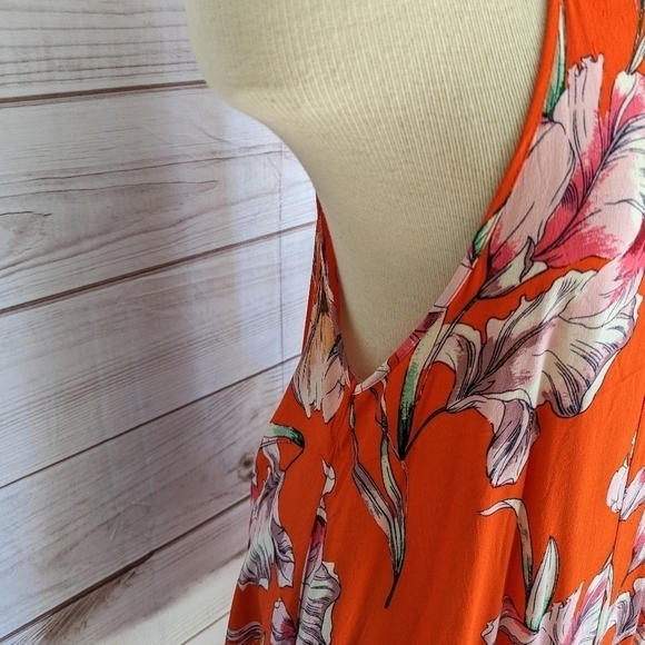 MINKPINK Tangerine Dream Orange High Neck Mini Swing Dress Size Small - Picture 7 of 10